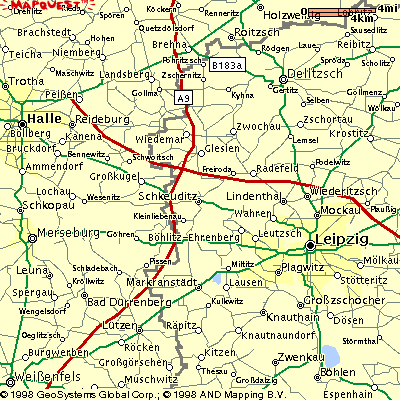 Karte Gebiet Halle-Leipzig